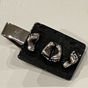 Silver& Black Vintage Tie Clip